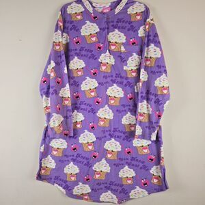 Carol's Collection Women's Large Purple Fleece‎ Sleep Cupcake Sleepshirt.C105